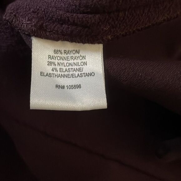 Worth Merlot Double Knit Crepe Mason Pants Women’s Sz 0 NWT - Picture 10 of 11